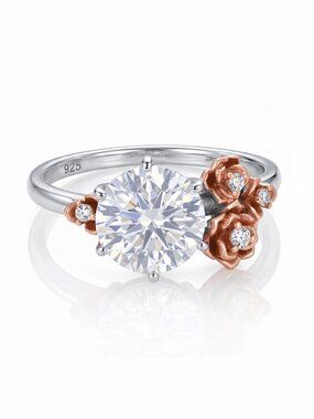 Flower Ring, solid 925 Sterling Silver Charmed Aroma Floral Collection
